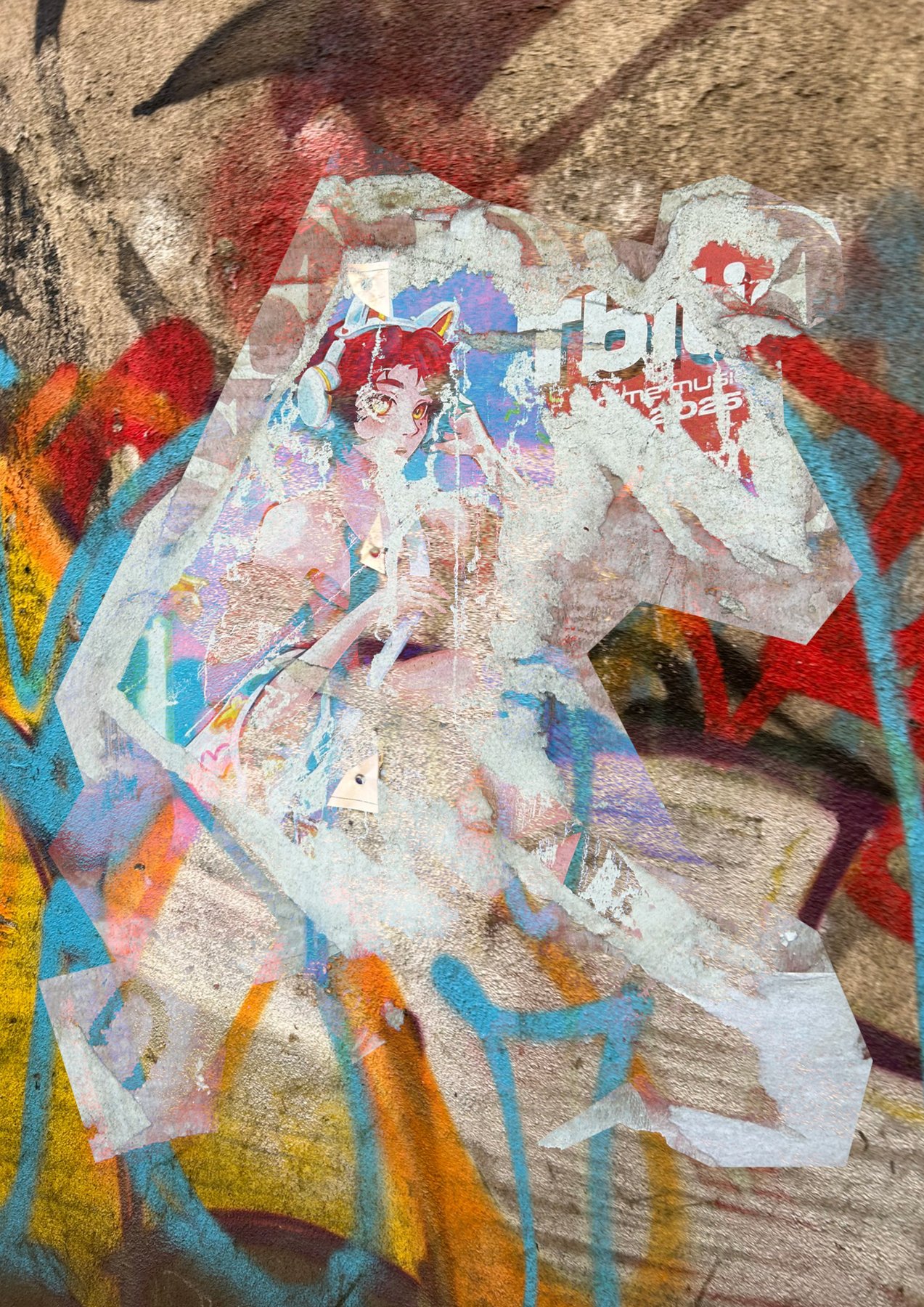 Mixed media art collage, Tbilisi